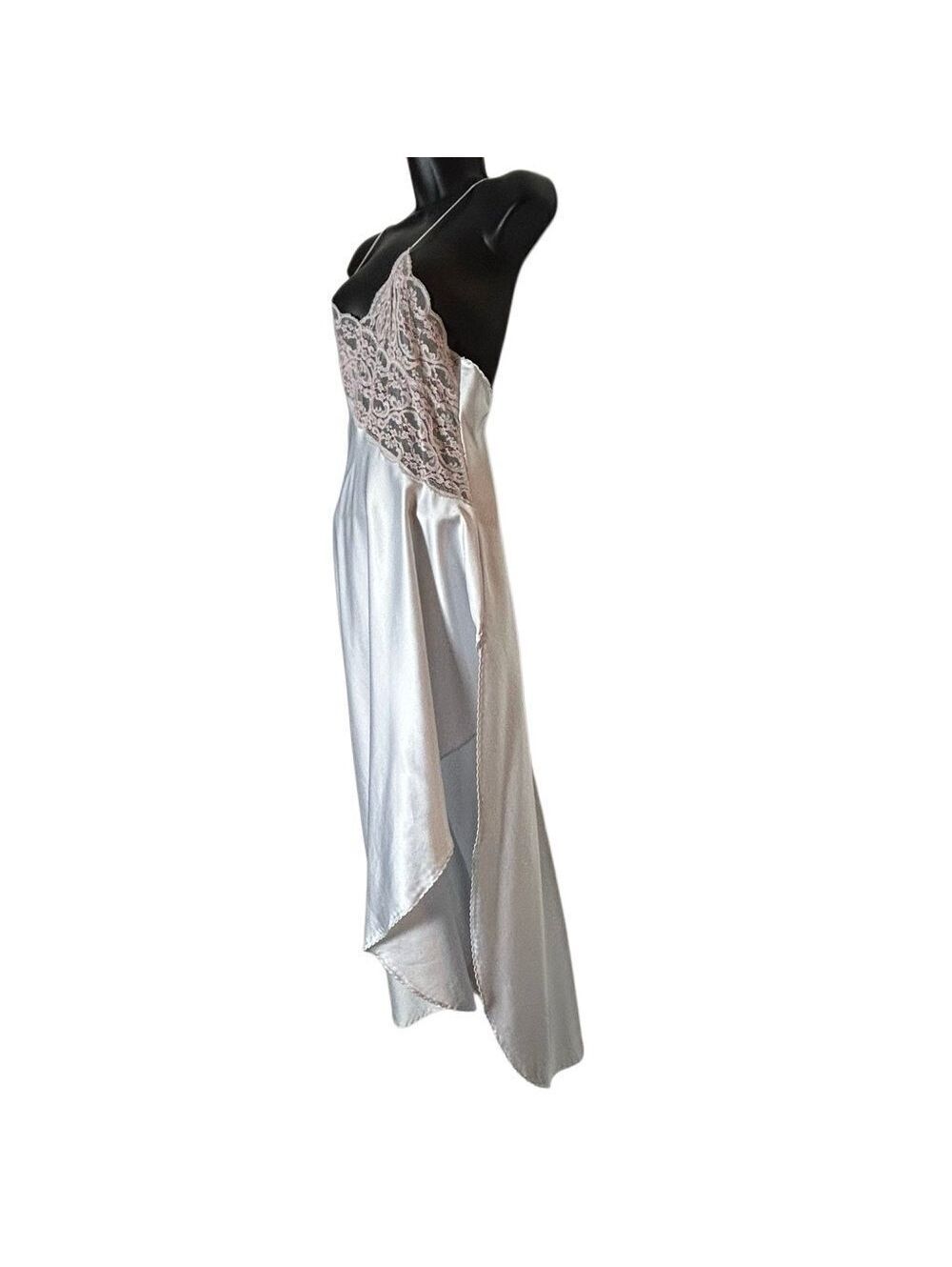 Fairy Ethereal Satin Lace Cami Asymmetric Blue Pink Val Mode Nightgown set S